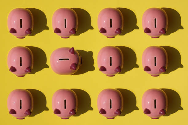 piggy bank on yellow background
