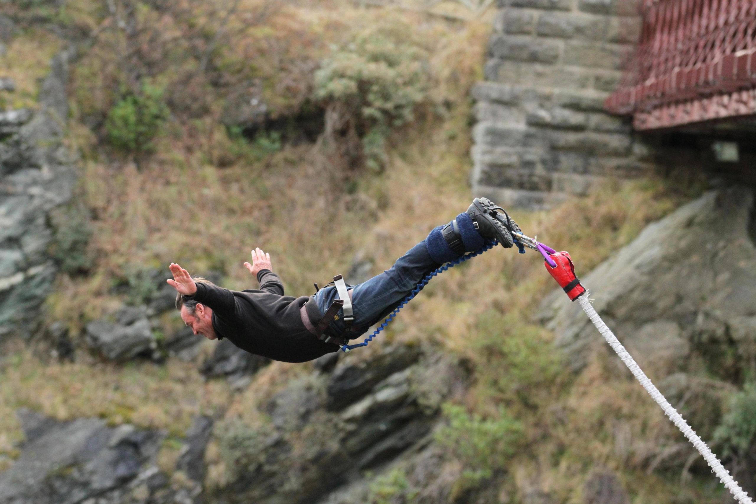 aj jumps from the kawarau bridge bungy media