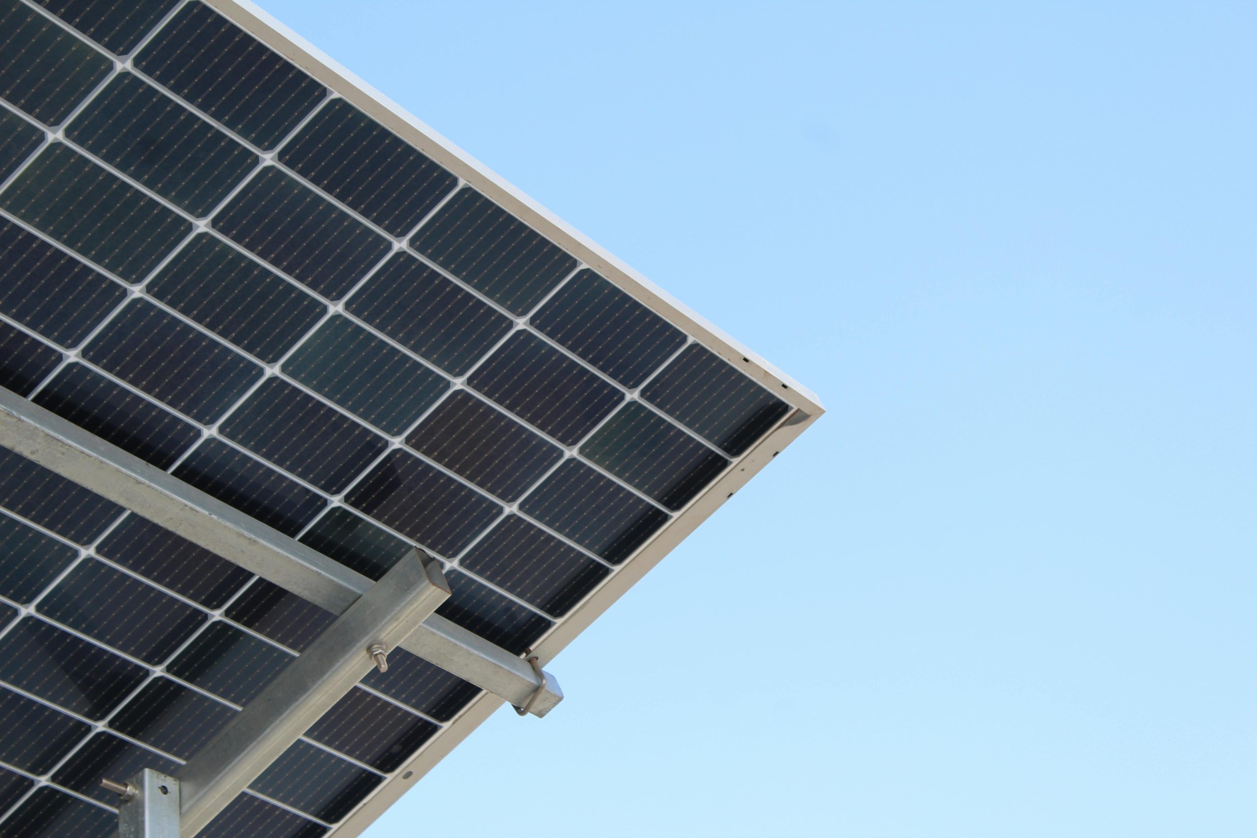 back view of solar panels