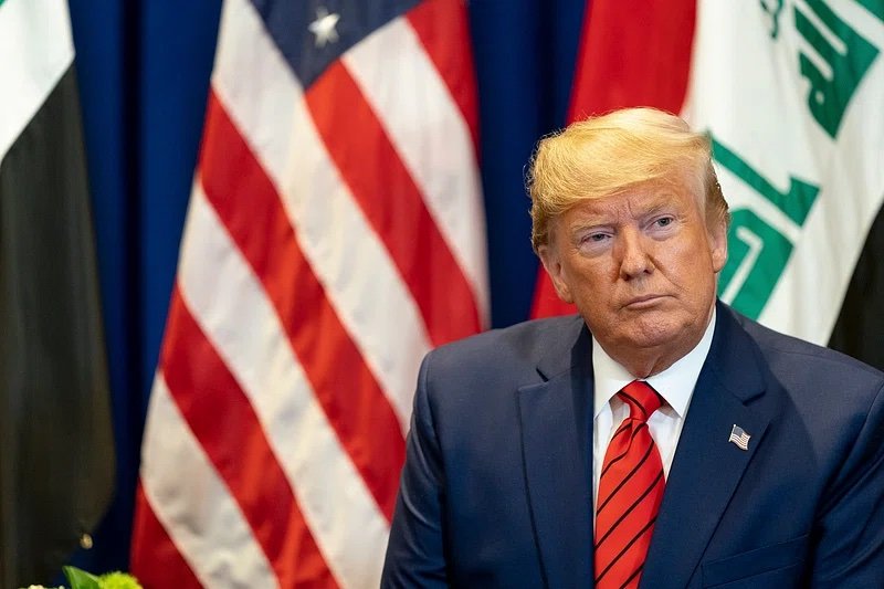 trump with flags