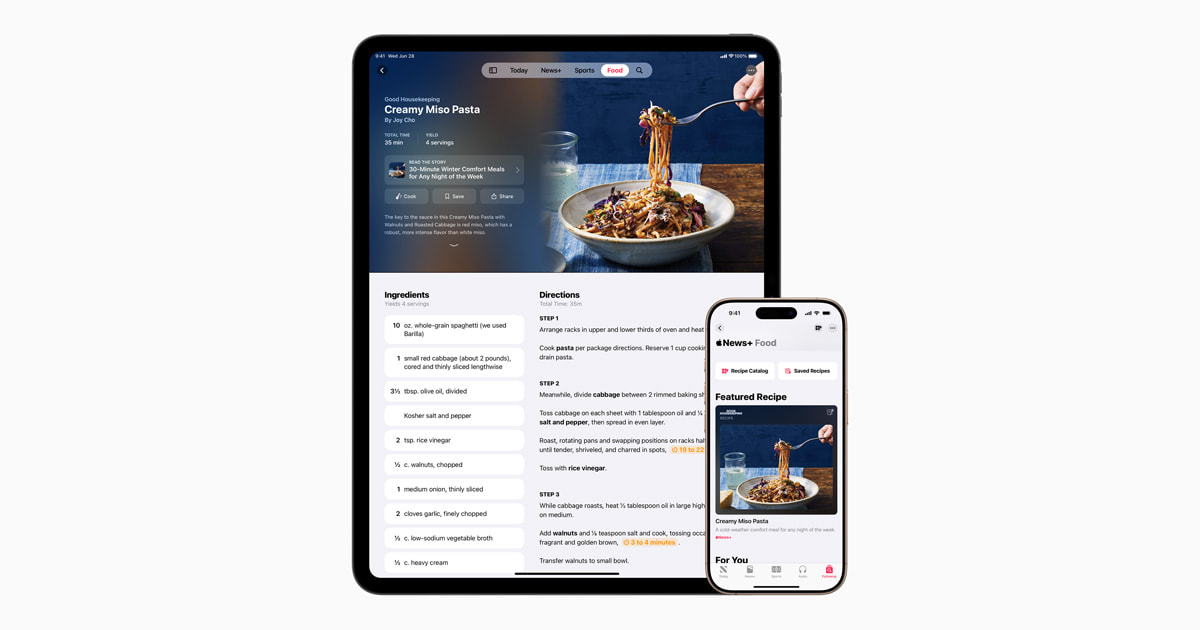 apple news+ food feature to launch in april